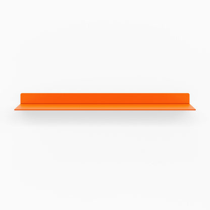 Beefy Bender FM 1 Metal Wall Shelf in bright orange, minimalist durable metal floating shelf designed for sleek wall organization and display.