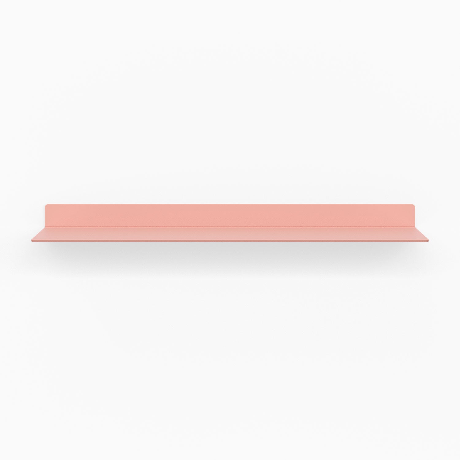 Beefy Bender FM 1 Metal Wall Shelf in soft pink, minimalist and durable metal floating shelf designed for versatile wall display and organization.