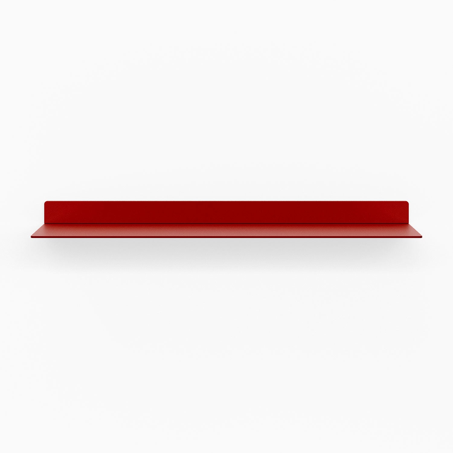 Beefy Bender FM 1 Metal Wall Shelf in vibrant red, minimalist metal floating shelf designed for durable wall display and functional organization.