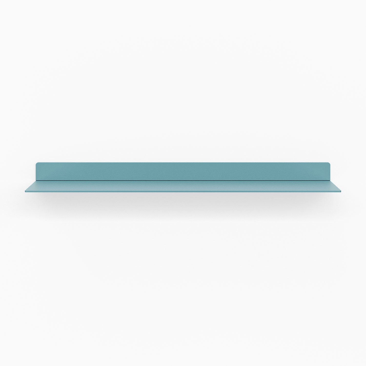 Beefy Bender FM 1 Metal Wall Shelf in steely blue, minimalist metal floating shelf designed for durable, functional wall display and organization.