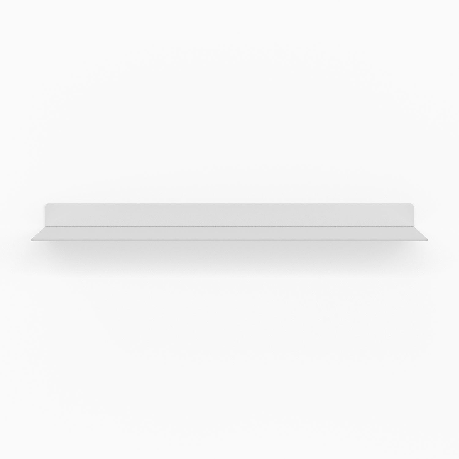 Beefy Bender FM 1 Metal Wall Shelf in matte white, minimalist metal floating shelf designed for durable wall display and functional organization.