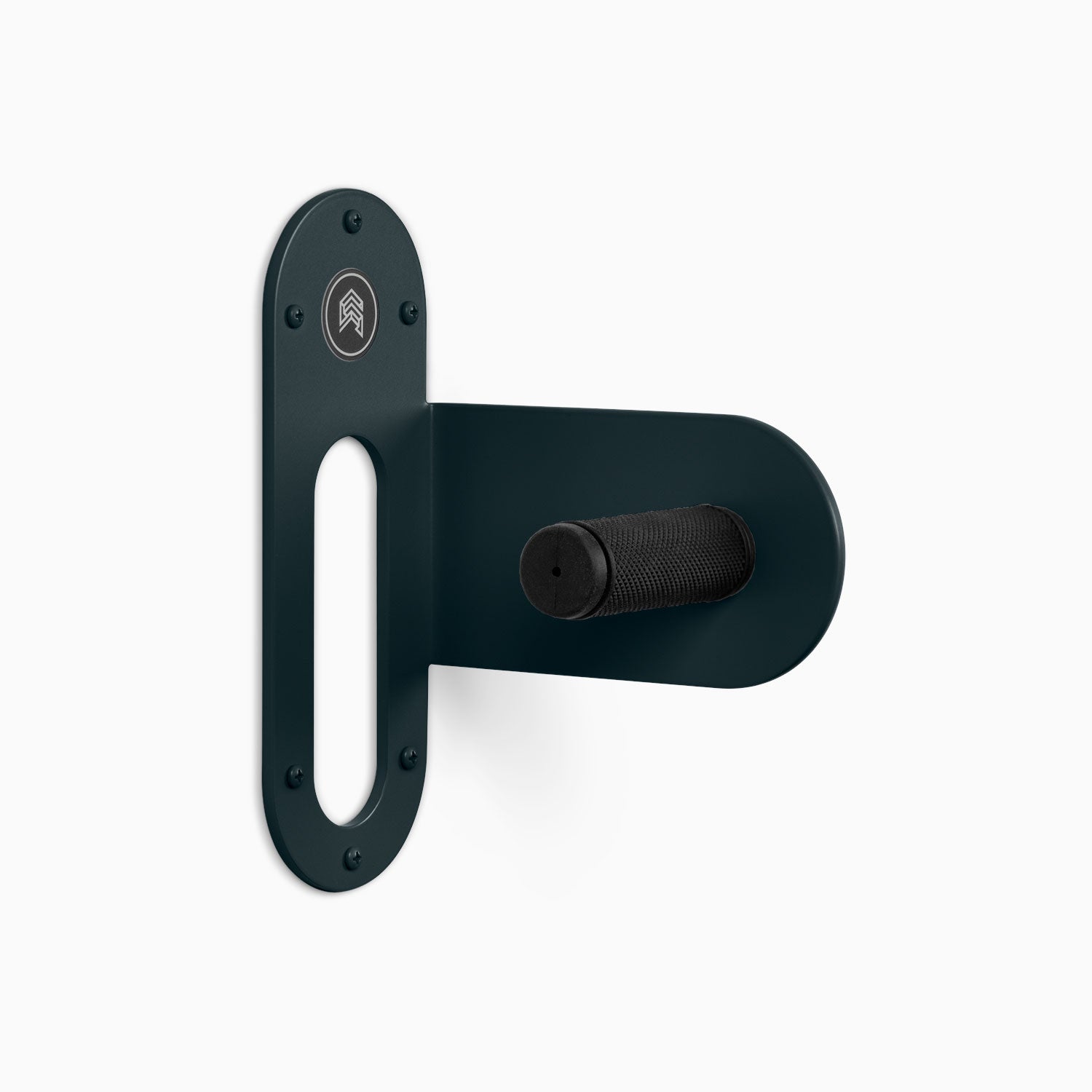 Spoke Bike Hanger – nighty night color, right orientation. Modern wall or ceiling-mounted bike hanger by Shelfology, USA-made powder coated steel.