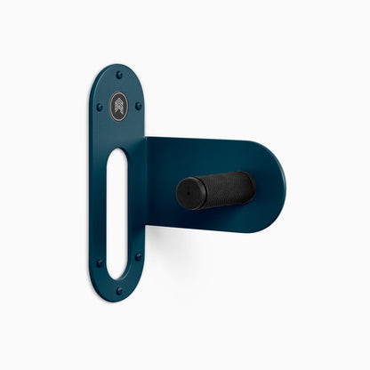 Spoke Bike Hanger – winkler color, right orientation. Modern wall or ceiling-mounted bike hanger by Shelfology, USA-made powder coated steel.