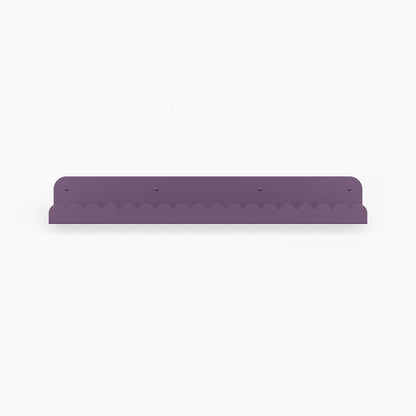 Mini Bubble Picture Ledge in purple steel with scalloped mini bubble pattern for unique wall shelf and display organization