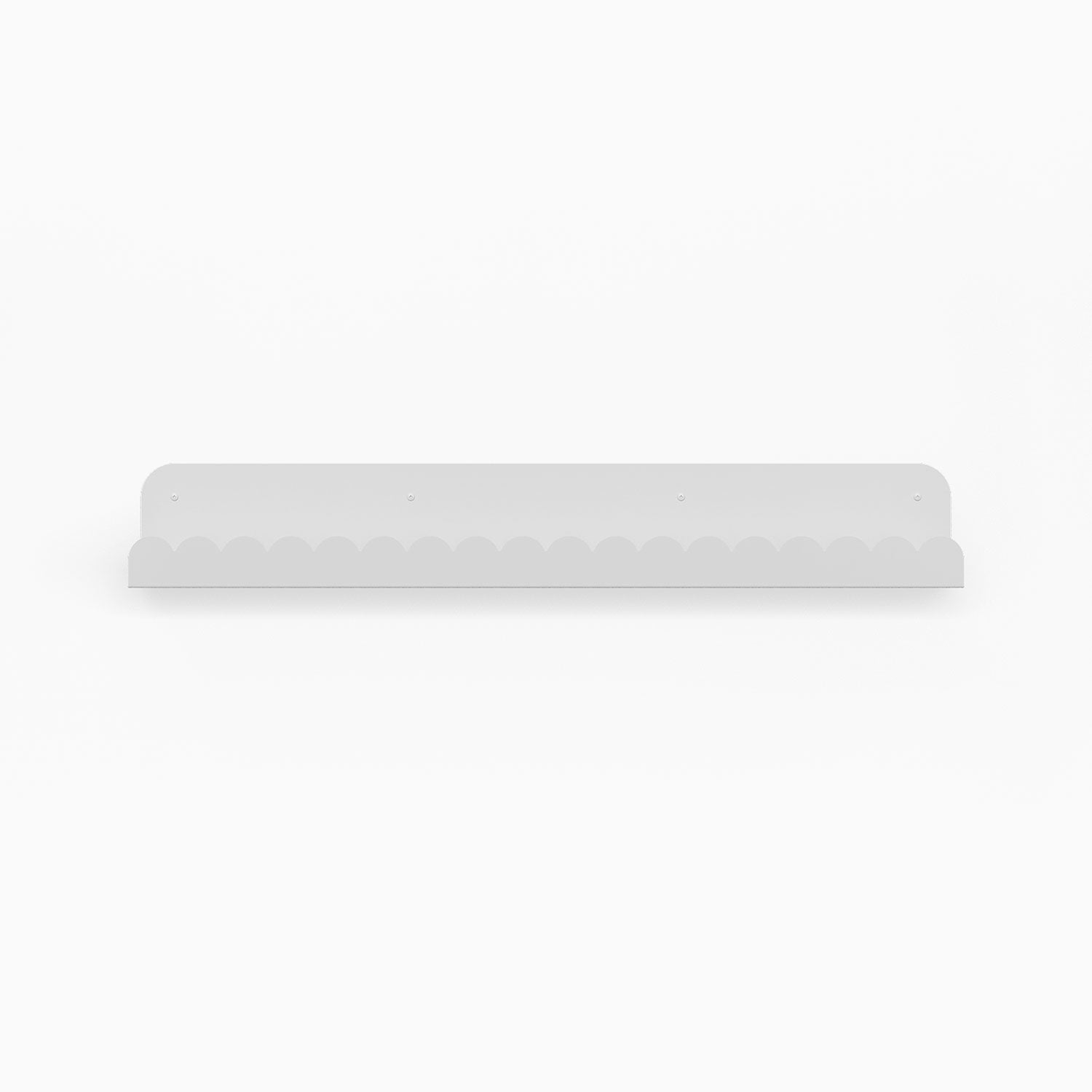 Mini Bubble Picture Ledge in matte white steel with compact bubble design for minimalist wall display and organization