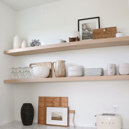 Aksel Maple Floating Shelf — 50" length x 12" depth x 1.75" Thick — Clearance
