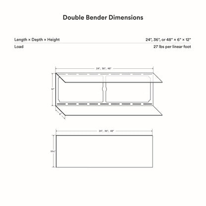 Double Bender Metal Wall Shelf