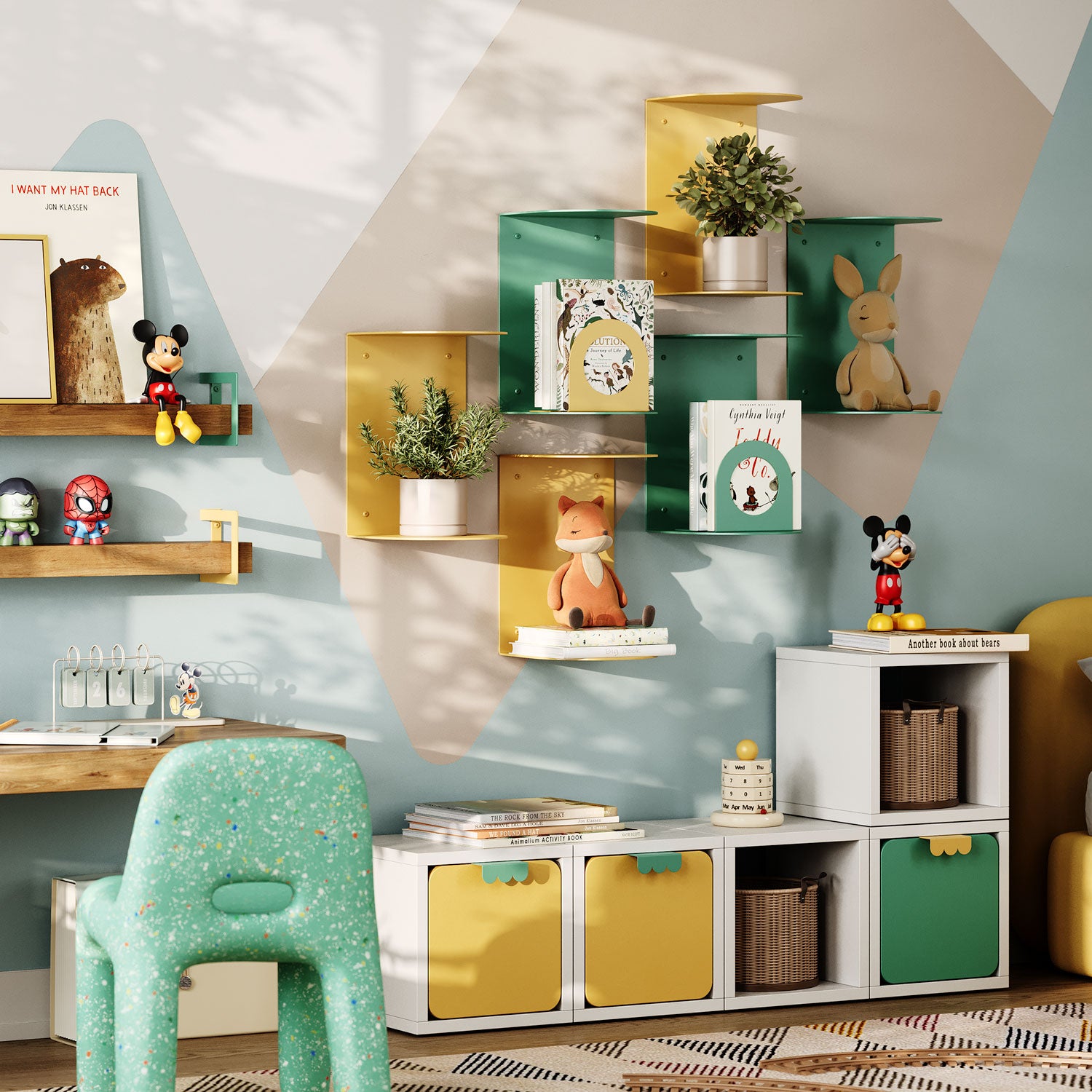 Double Rainbow Metal Wall Shelf
