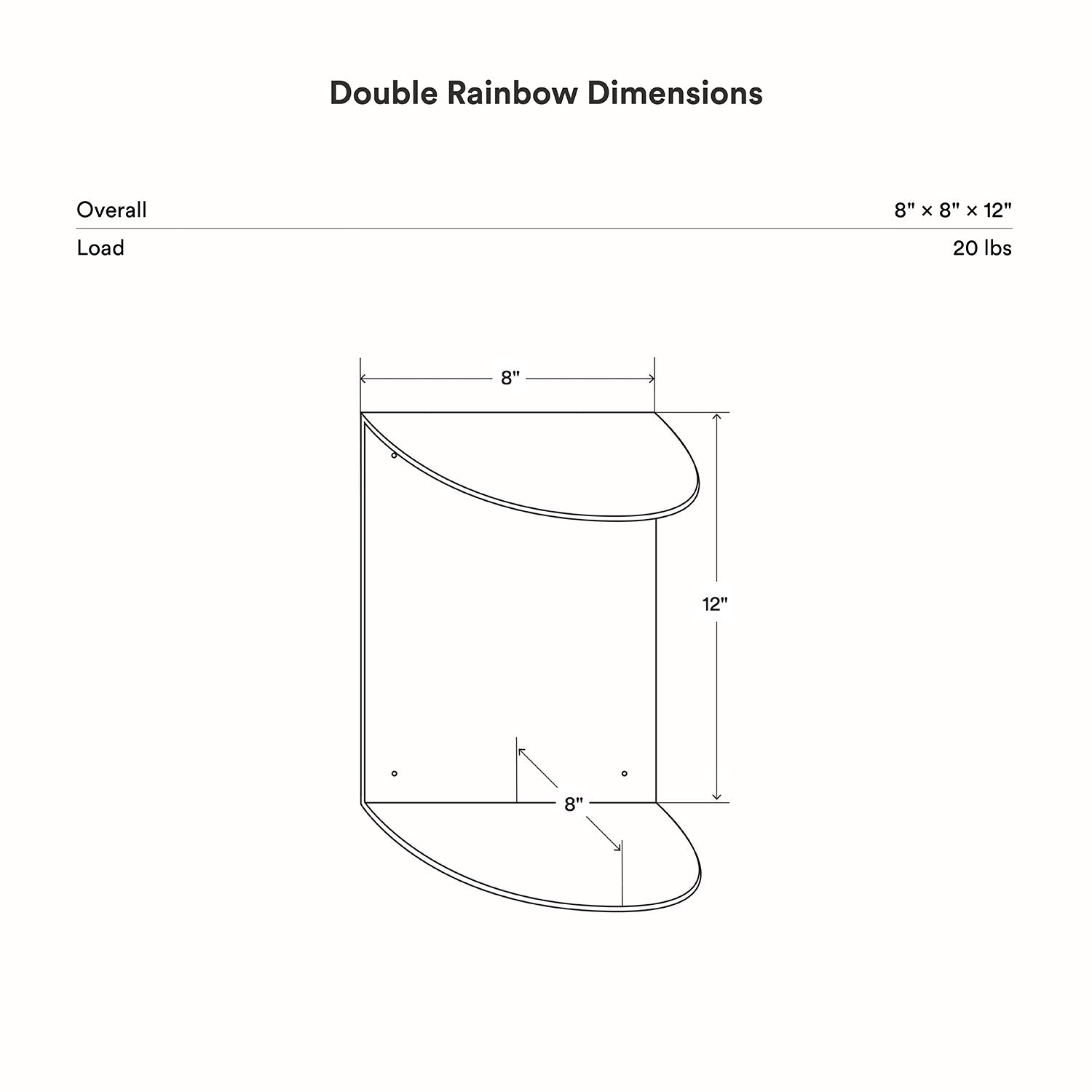 Double Rainbow Metal Wall Shelf