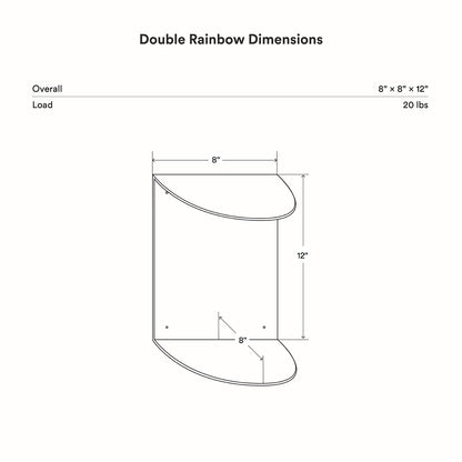 Double Rainbow Metal Wall Shelf