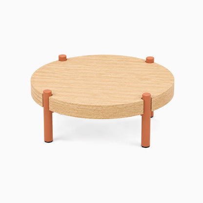 Minimalist Fern Plant Stand (White Oak) with a round solid hardwood top and sturdy rust-resistant metal legs, perfect for stylish plant display.