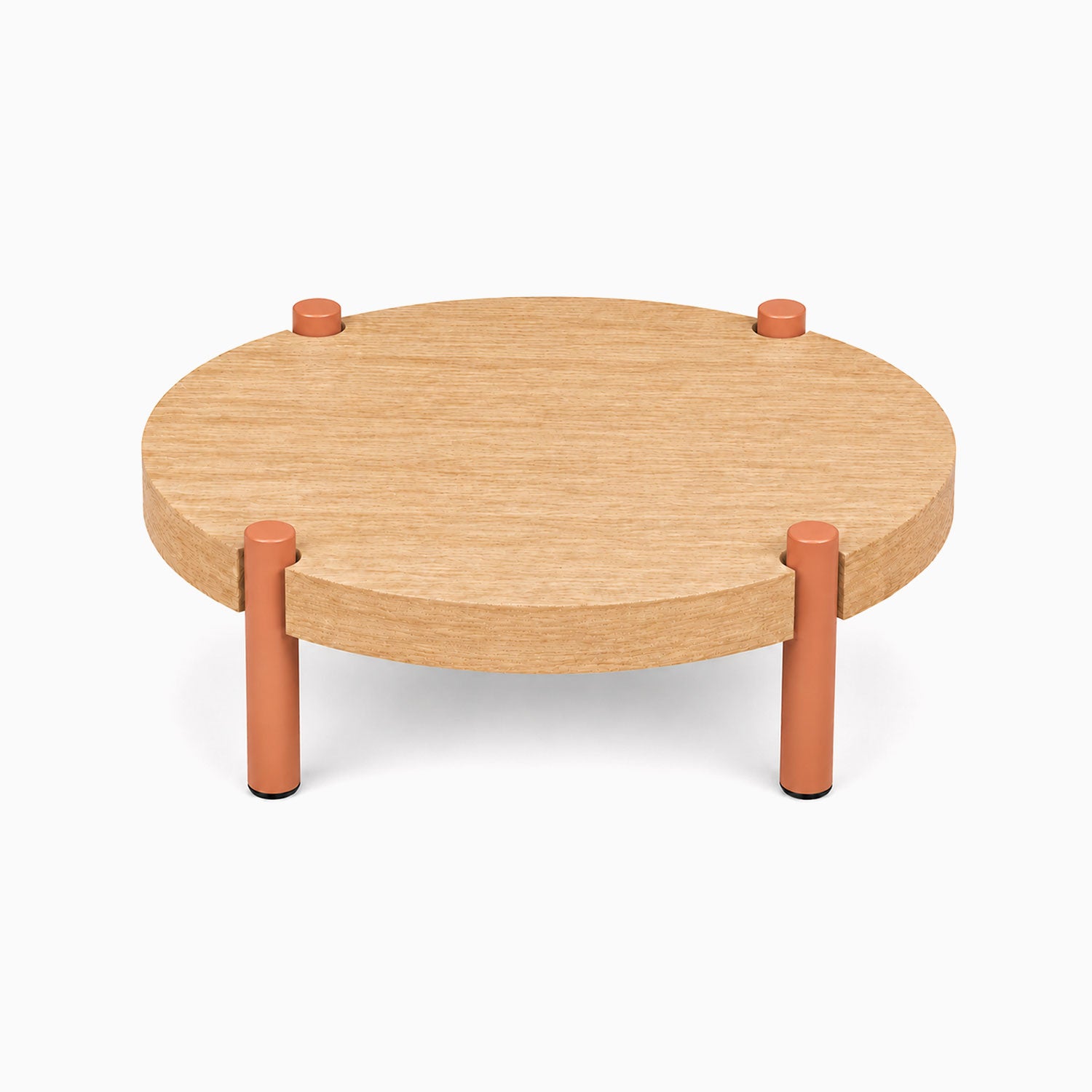 Minimalist Fern Plant Stand (White Oak) with a round solid hardwood top and sturdy rust-resistant metal legs, designed for stylish display and organization.