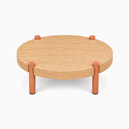 Minimalist Fern Plant Stand (White Oak) with a round solid hardwood top and sturdy rust-resistant metal legs, designed for stylish display and organization.