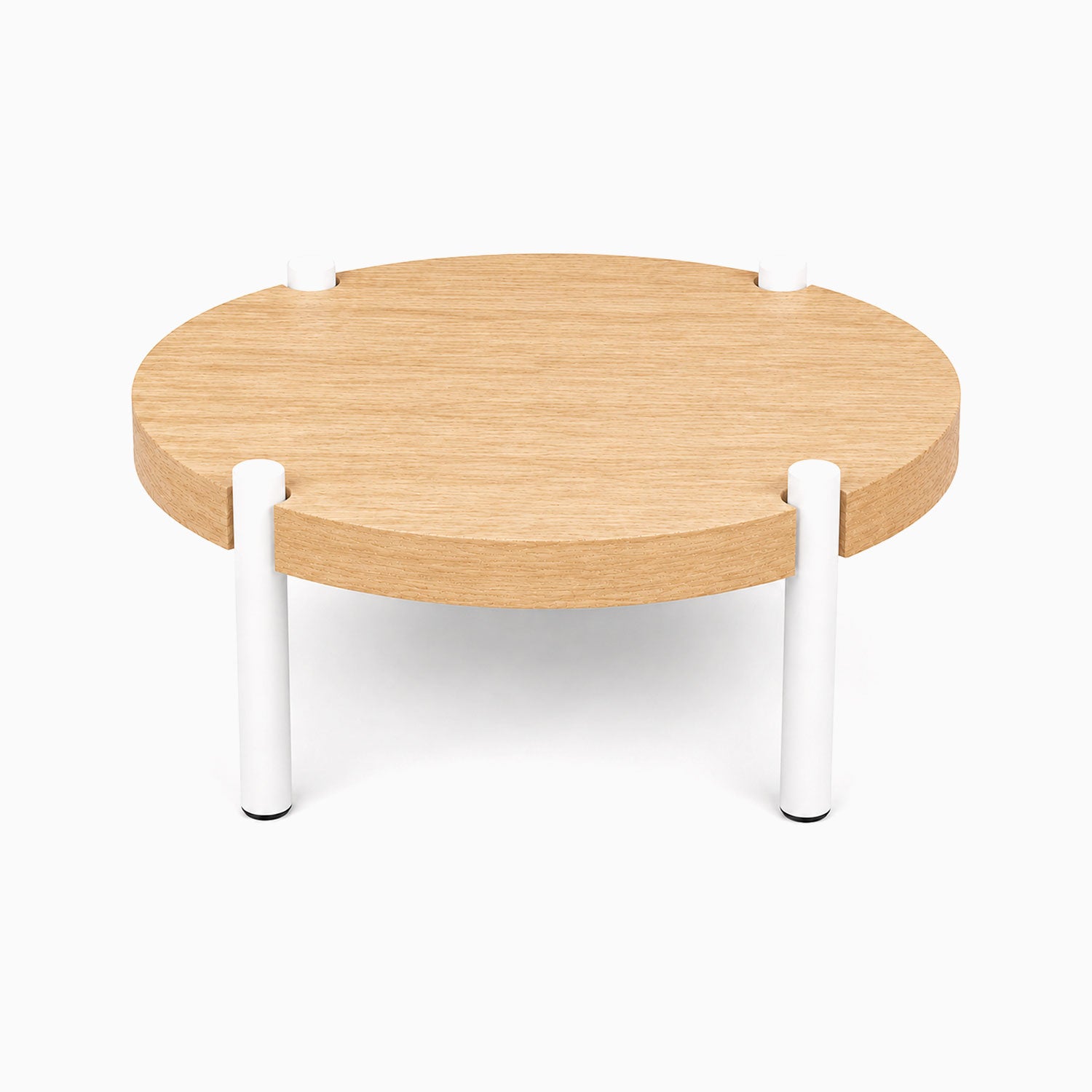 Minimalist Fern Plant Stand (White Oak) with solid white steel legs, designed for durable, stylish plant display and organization.