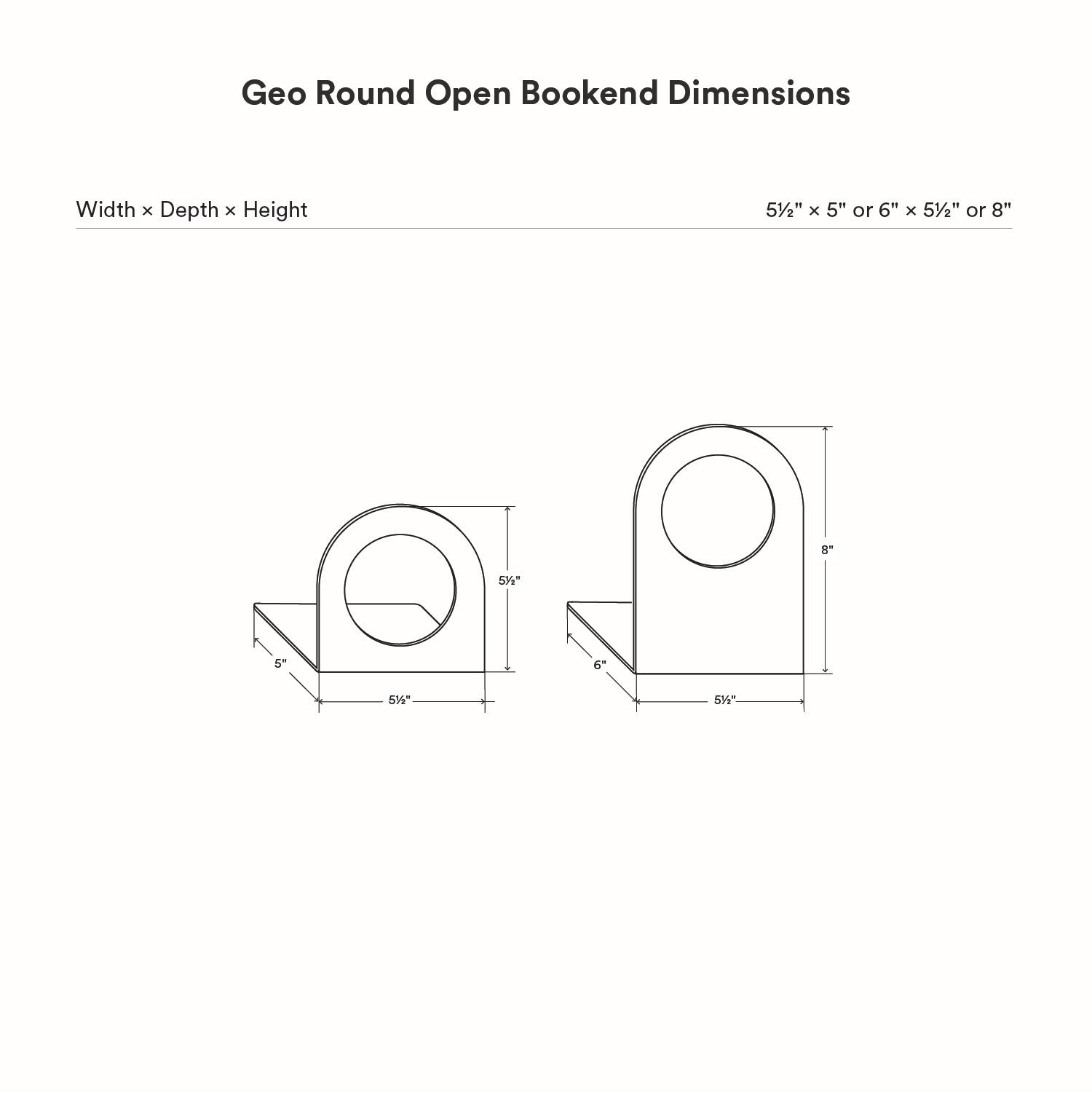 Geo Round Open Bookend (Set of Two)