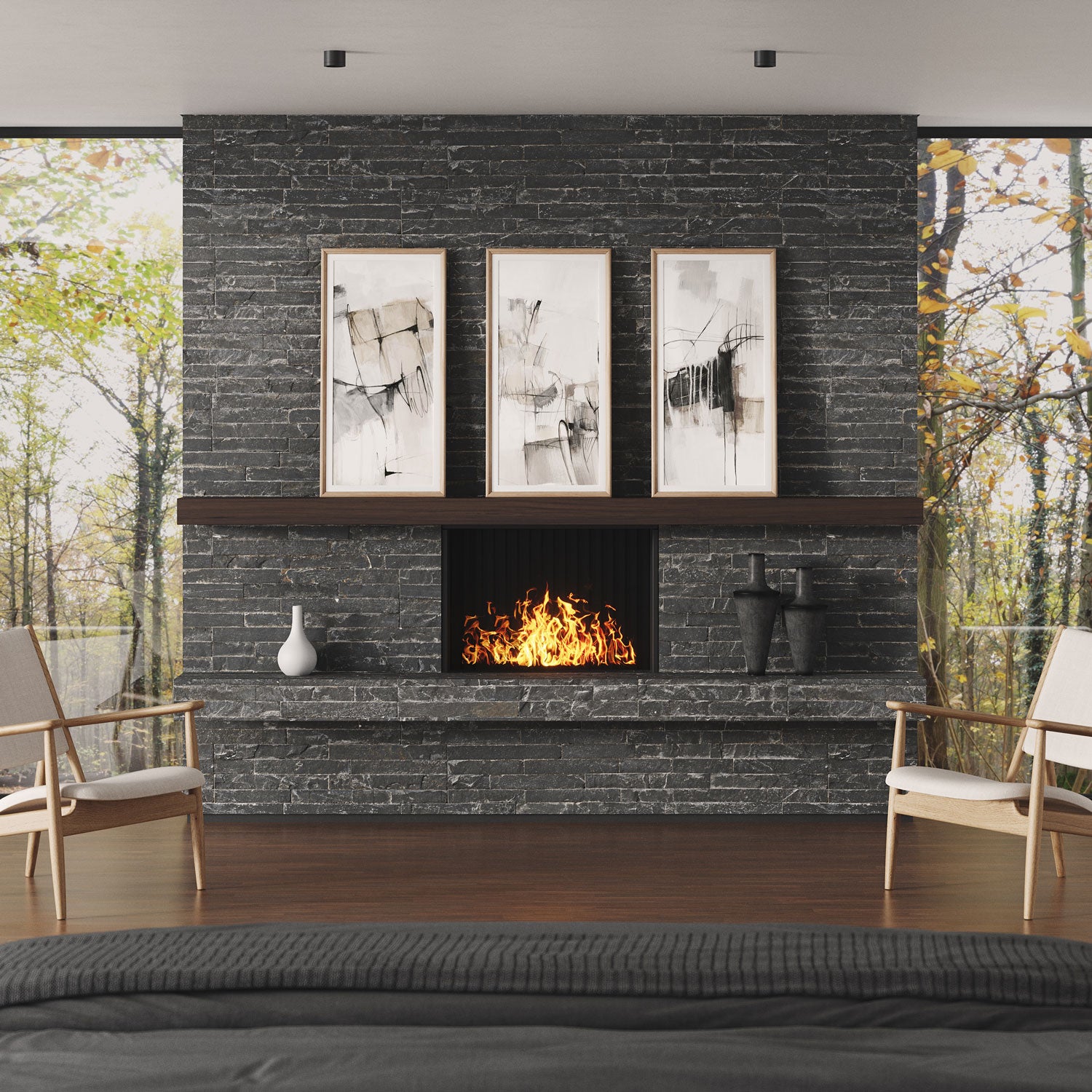 Glenn Walnut Floating Mantel