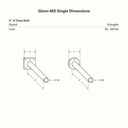 Glenn MD Single Rod Floating Mantel Bracket