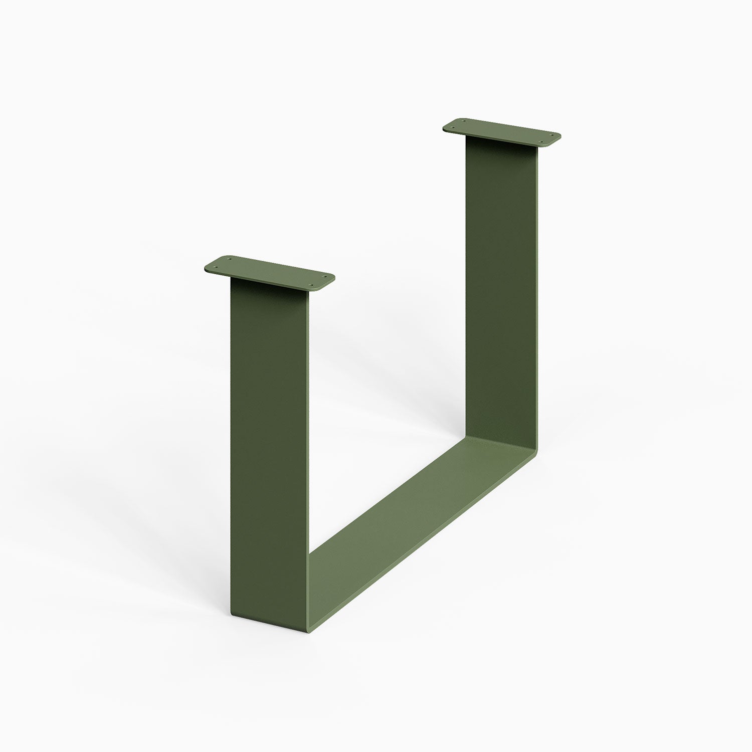 Good Point Coffee Table Legs (Two Legs) in matte olive green steel, minimalist design perfect for durable furniture support.