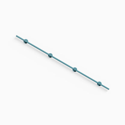 Grip Stair Rail teal metal stair rail with four round wall mounts shown on a white background