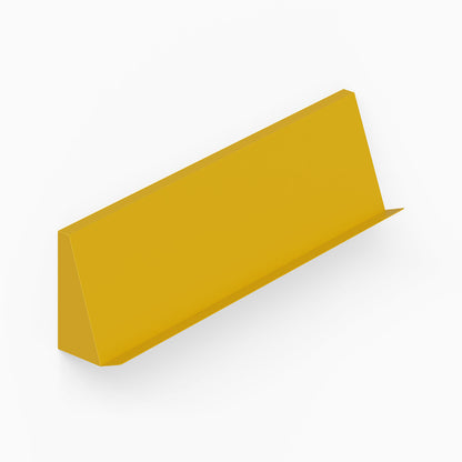 Minimalist mustard yellow metal display ledge designed as the Issue Book + Magazine Wall Display, perfect for organizing and showcasing on walls.