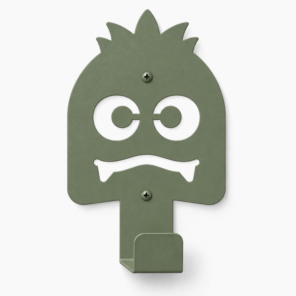 Little Hangups green monster wall hook with playful eyes teeth and a sturdy lower hook for hanging items