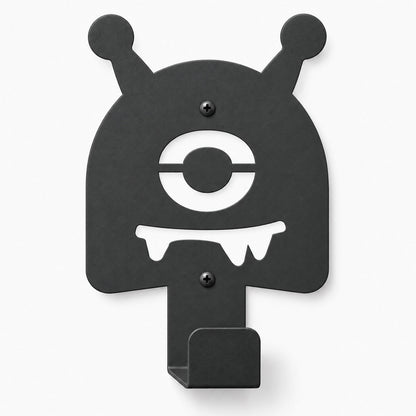 Little Hangups black monster wall hook with playful eyes and teeth for organizing coats bags and accessories