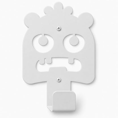 Little Hangups white monster wall hook with a playful face design for organizing coats bags and accessories