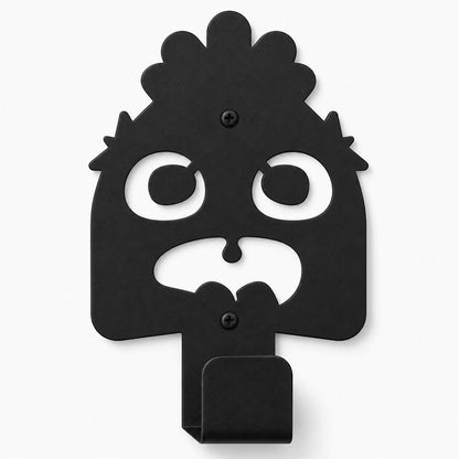 Little Hangups black monster wall hook with playful eyes and a sturdy lower hook for hanging coats bags or accessories