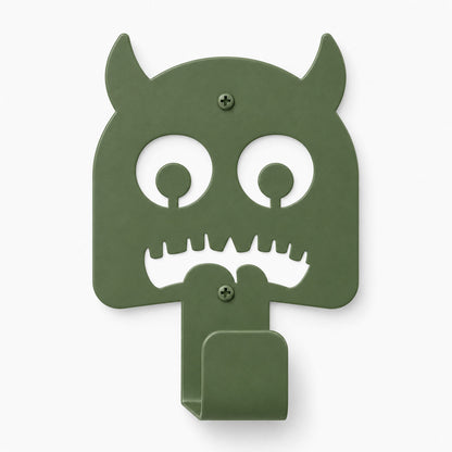 Little Hangups green monster wall hook with playful eyes and toothy grin for organizing keys coats or accessories