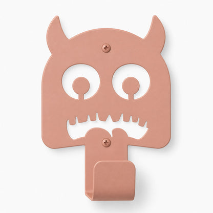 Little Hangups pink monster wall hook with playful eyes and teeth for organizing coats bags and accessories