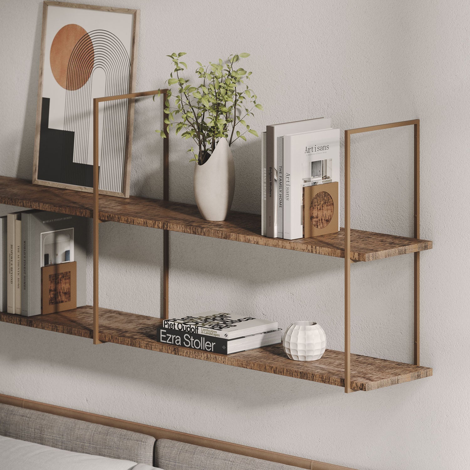 Lloyd Nutmeg Rustic Tiered Shelf