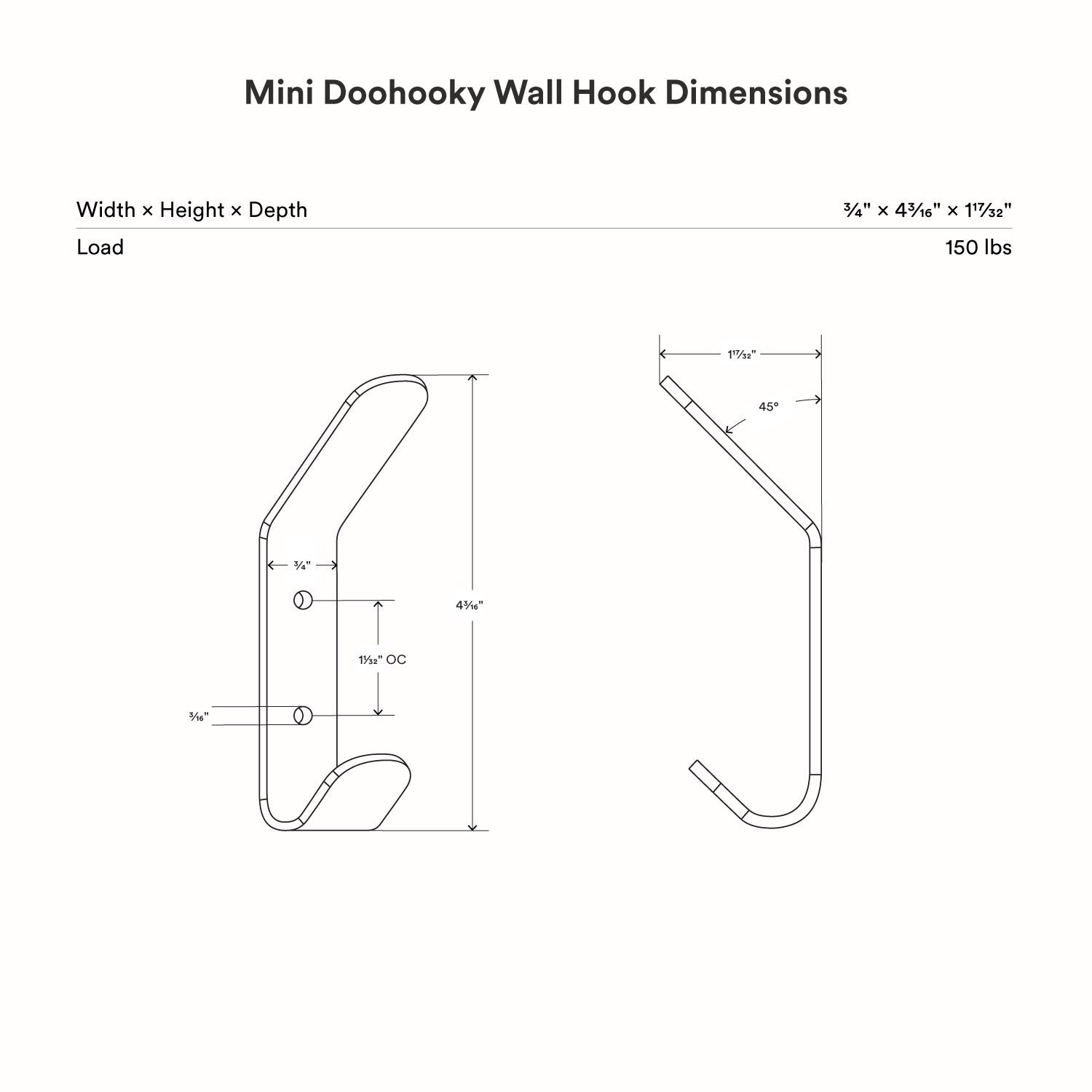 Mini Doohooky Wall Hook | Shelfology®