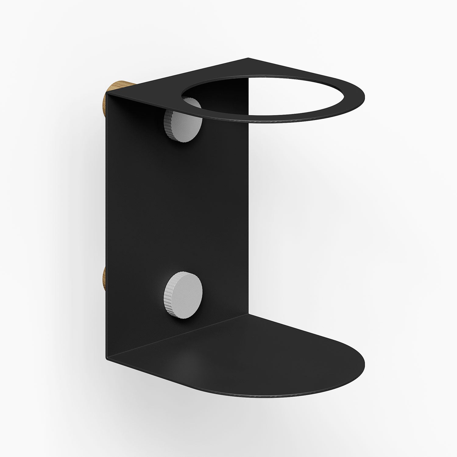 Morgan Pegboard Cup Holder in black metal with minimalist design and durable construction, ideal for organized wall storage and display.