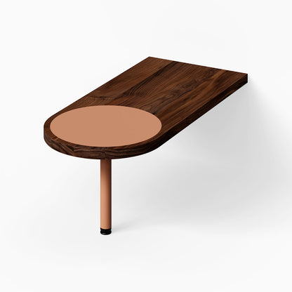 Moxie Peninsula Table (Walnut - With Color Inlay)