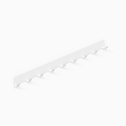 Of Course Wall Hook in white, featuring a minimalist design with nine evenly spaced hooks for organized, functional wall storage.