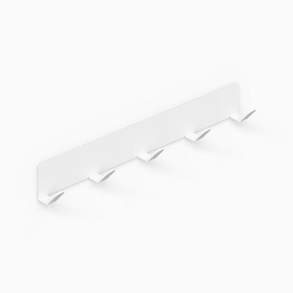 Minimalist white metal Of Course Wall Hook with five hooks designed for functional wall organization and durable everyday use.