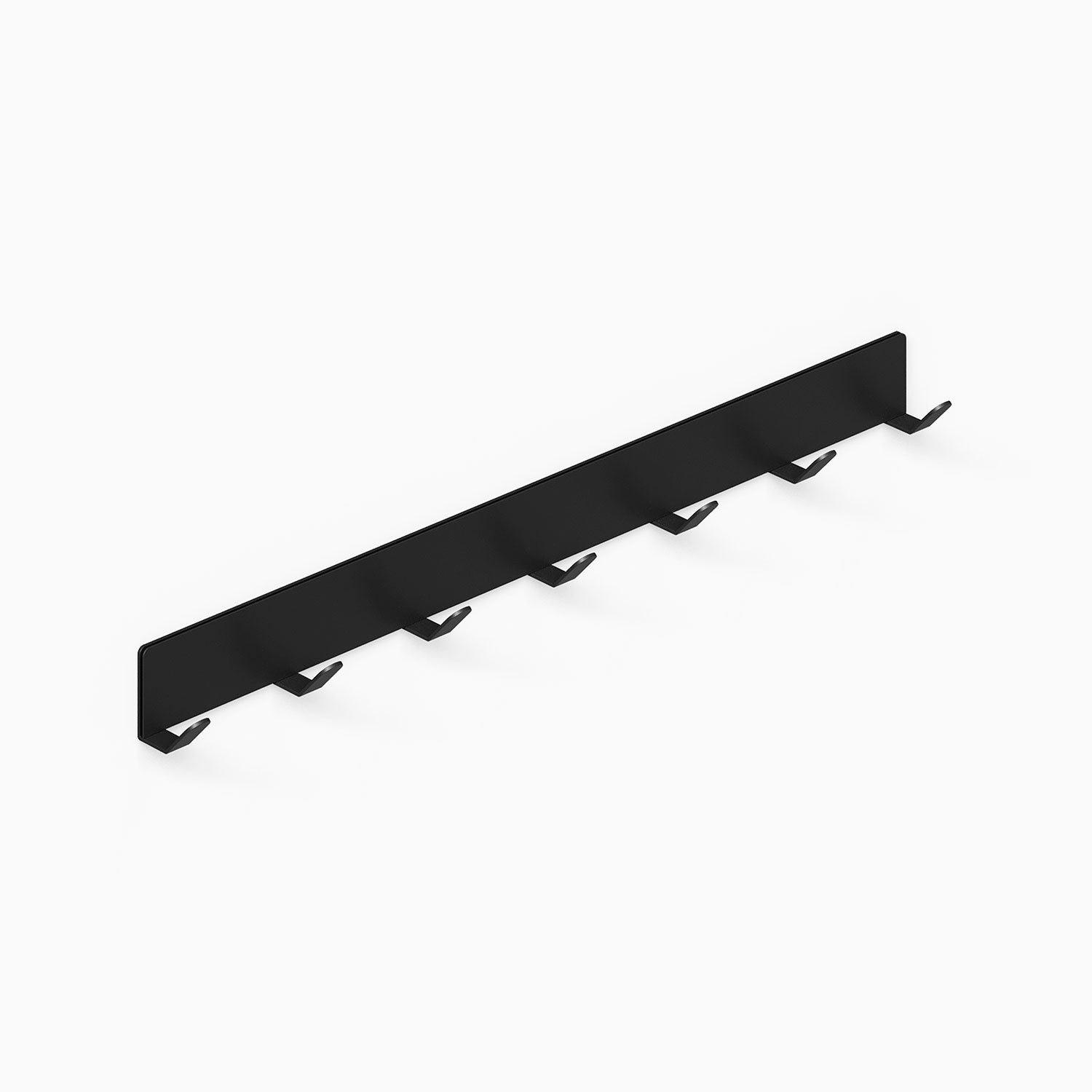 Of Course Wall Hook in black metal with seven hooks designed for minimalist, durable wall organization, ideal for maximizing space in any room.