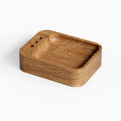 Scranton Office Tray in solid hardwood with a minimalist design, featuring compartments for organizing office essentials on a desk or countertop.