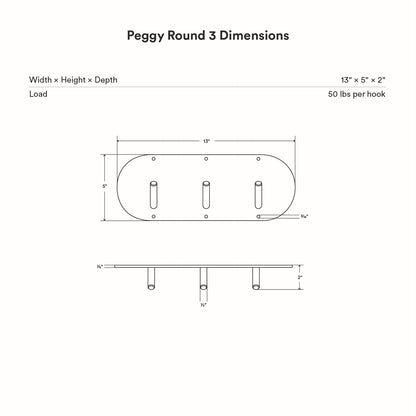 Peggy Round 3 Wall Hook