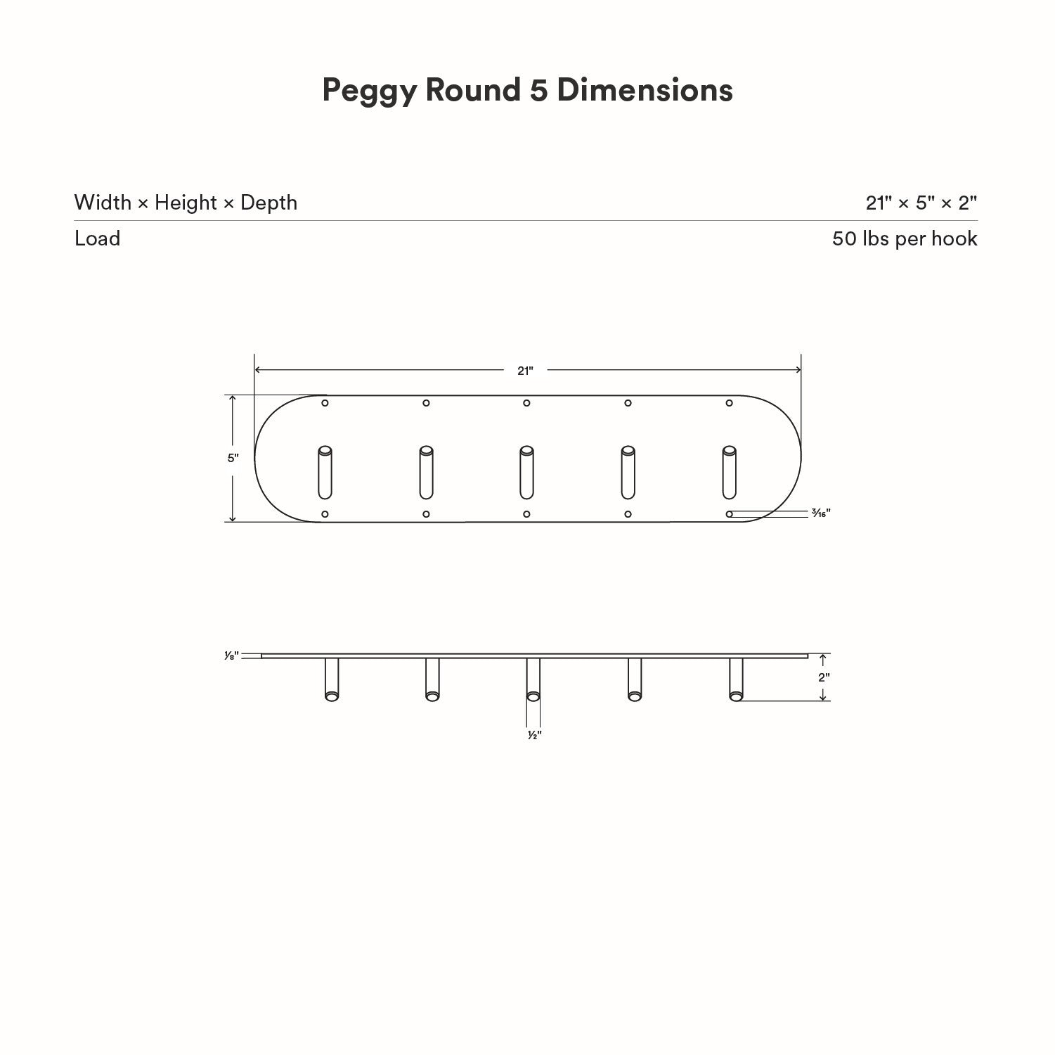 Peggy Round 5 Wall Hook