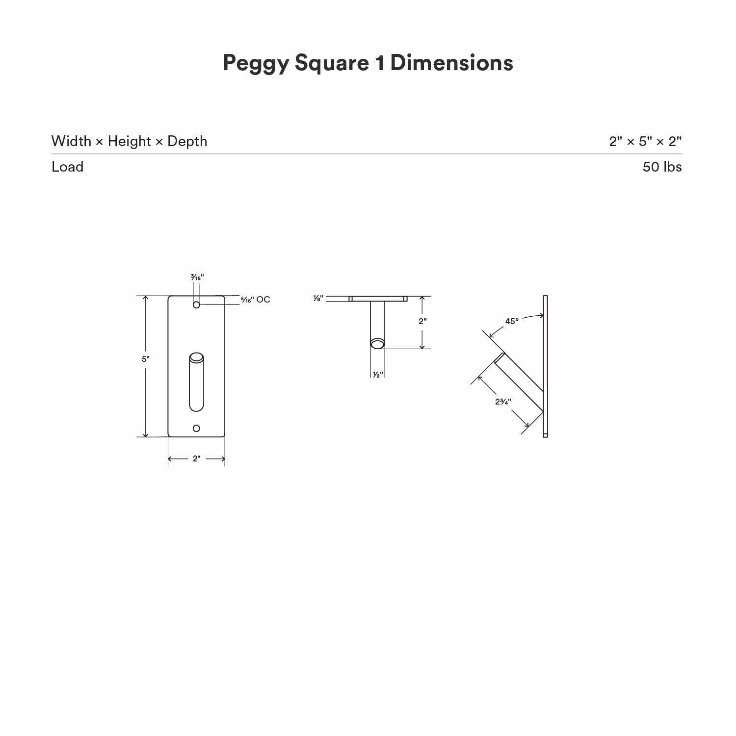 Peggy Square 1 Wall Hook