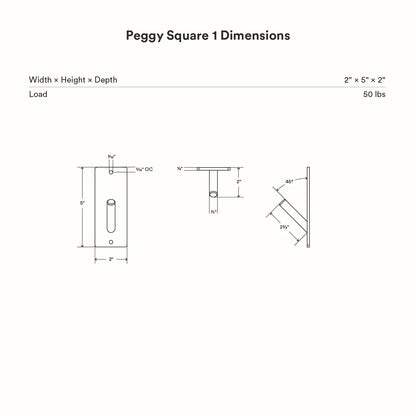 Peggy Square 1 Wall Hook