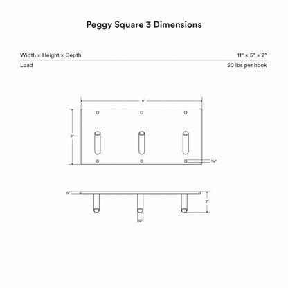 Peggy Square 3 Wall Hook