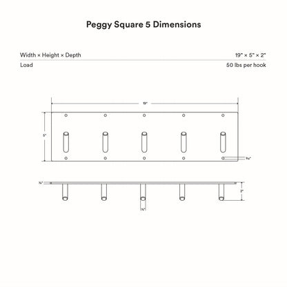 Peggy Square 5 Wall Hook