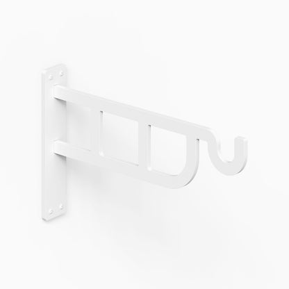 Petal Outdoor Planter Hook in white wall mounted hardware for hanging outdoor planters and maximizing vertical space