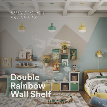 Double Rainbow Metal Wall Shelf