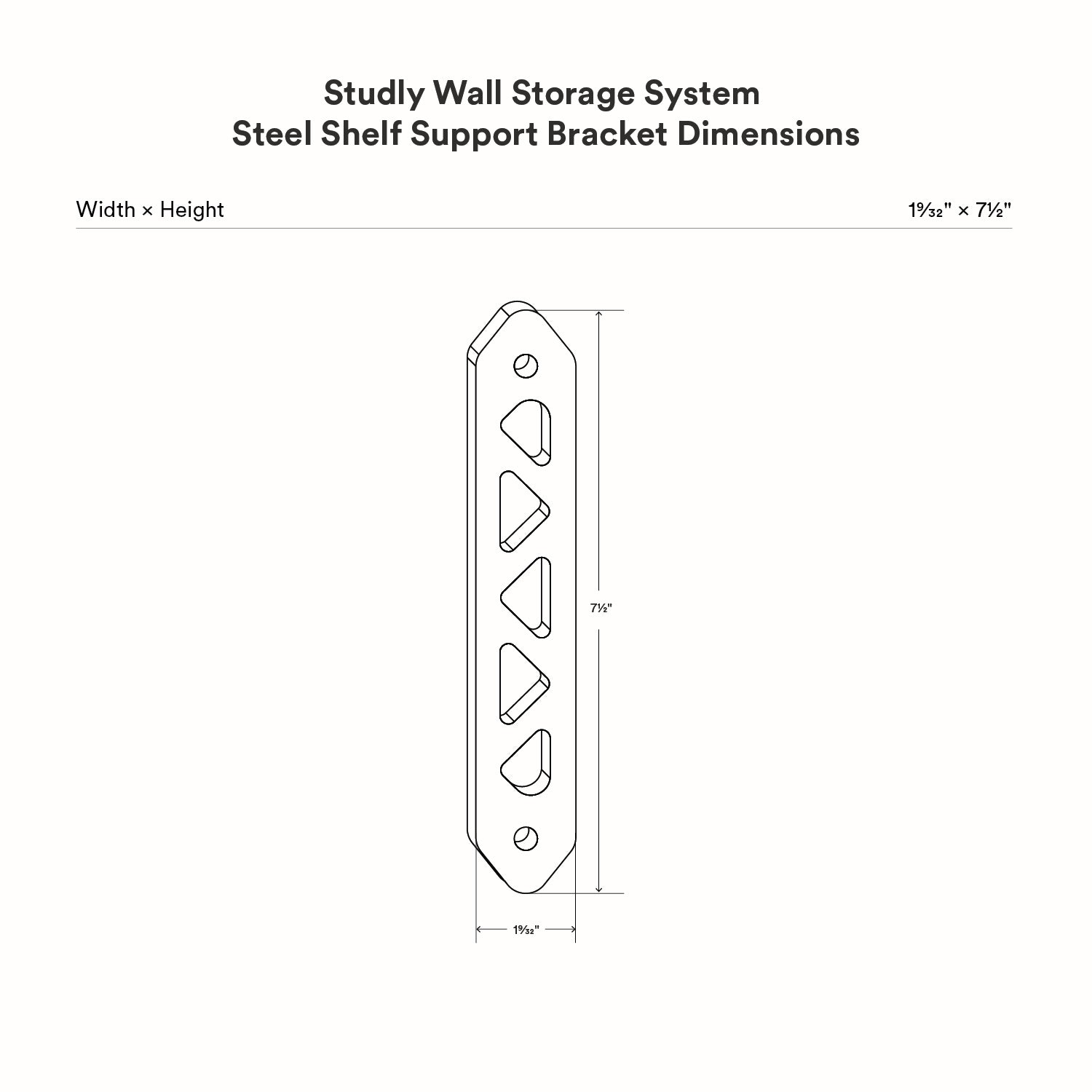Studly Wall Storage System Steel Shelf Bracket