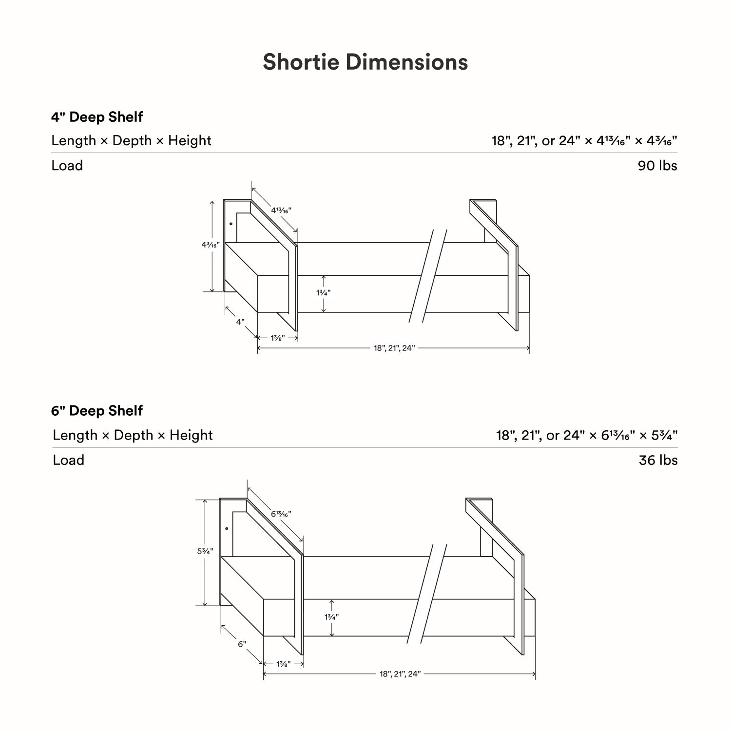 Shortie White Oak Wall Shelf