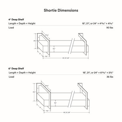 Shortie White Oak Wall Shelf