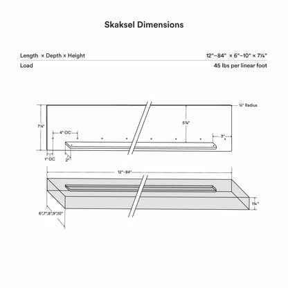 Skaksel Black Floating Shelf